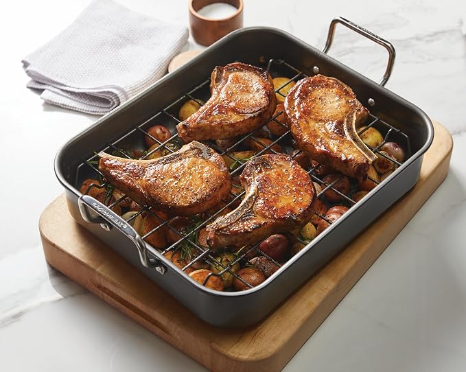 Rachael Ray Brights Hard Anodized Nonstick Roaster / Roasting Pan - Image 12