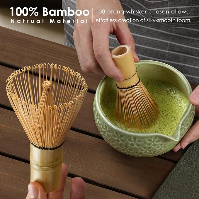 7Pcs Matcha Whisk Set, Matcha Set Whisk and Bowl, Bamboo Scoop, Scoop Rest - Image 5