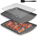 Baking Sheet with Wire Rack, 17 x 12 Inch Nonstick Cookie Sheets Pan Set with by SSAWcasa