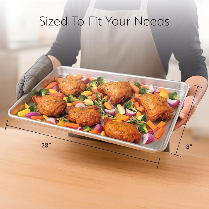 Restaurantware Met Lux 26 x 18 Inch Industrial Baking Pan 1 Heavy-Duty - Image 2
