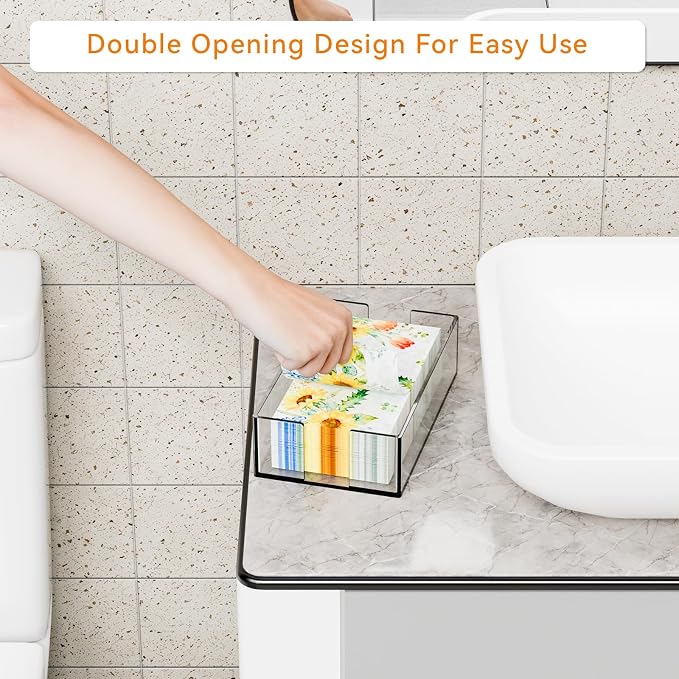 Yieach Bathroom Paper Towel Holder, 9 Inch Modern Acrylic Napkin Holder fo r - Image 4