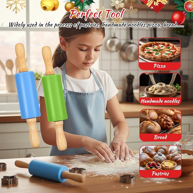 10 Pcs Mini Rolling Pin, 9 Inch Small Silicone Rolling Pin - Image 7