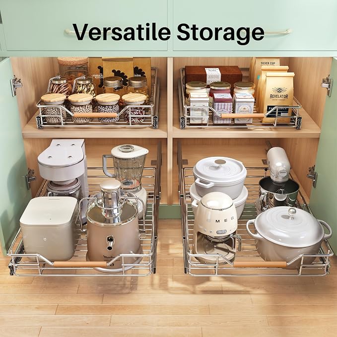 Pull out Cabinet Organizer, Heavy Duty Smooth Sliding Under Cabinet Shelves - Image 9