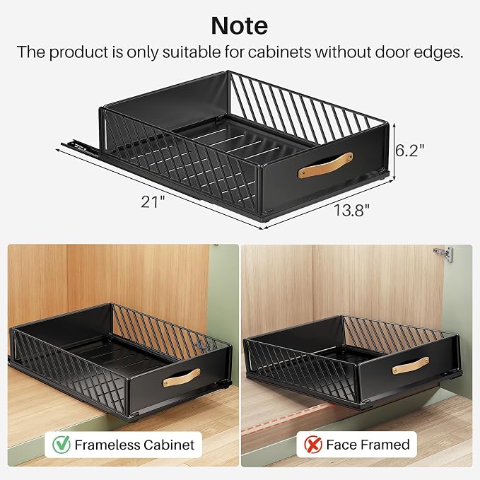 Pull out Cabinet Organizer, Heavy Duty Slide out Pantry Shelves Drawer Storage - Image 2