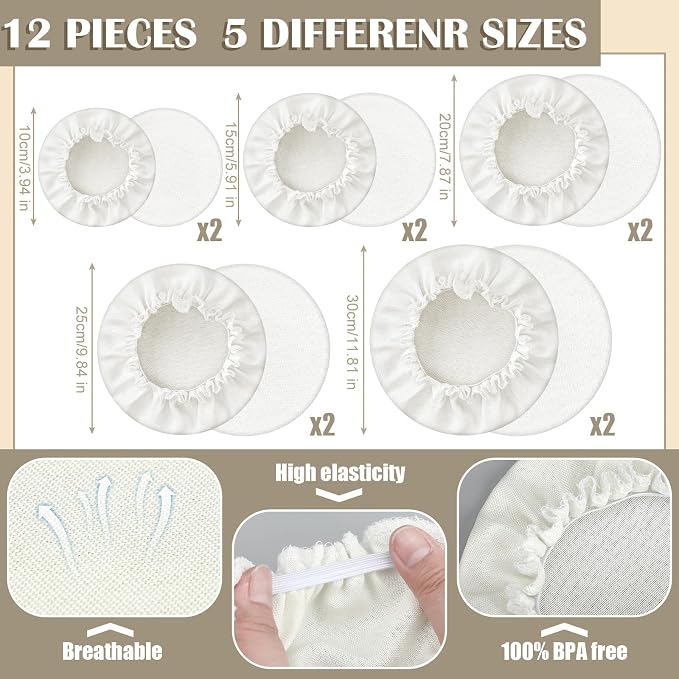 10 Pack Cloth Bowl Covers for Bread Rising - Image 3