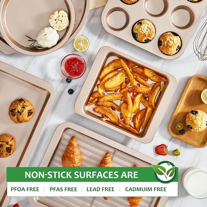HONGBAKE Bakeware Sets, Baking Pans Set, Nonstick Oven Pan - Image 5