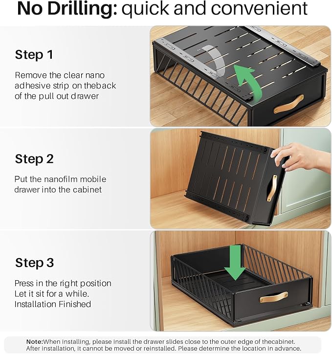 Pull out Cabinet Organizer, Heavy Duty Slide out Pantry Shelves Drawer Storage - Image 7