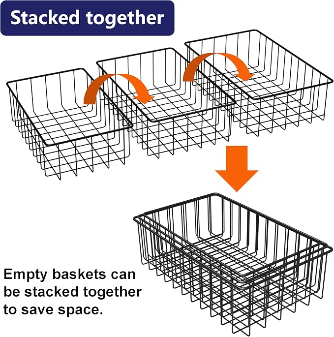 Joben Oligey 9 PACK Small Wire Storage Baskets - Image 3