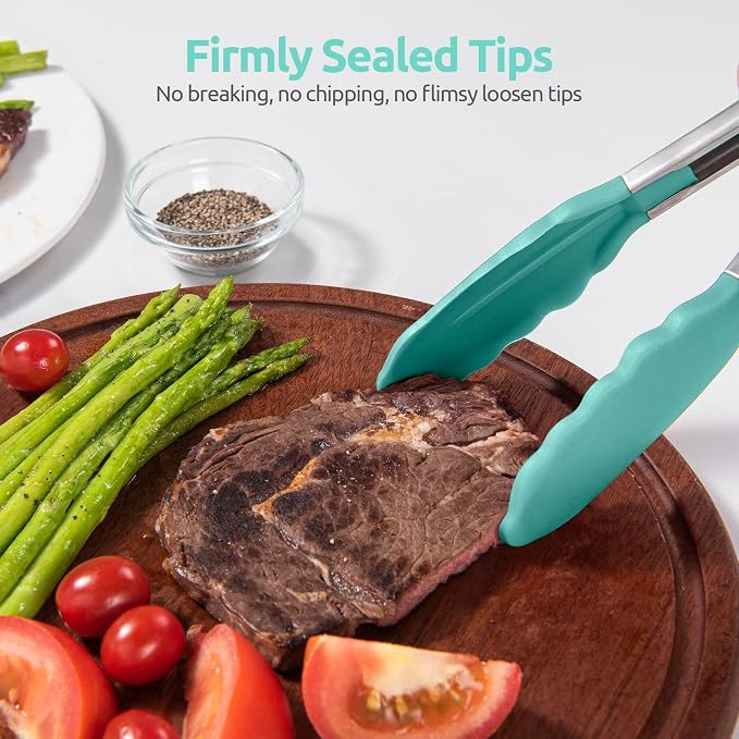 600ºF Heat Resistant Kitchen Tongs: U-Taste 9 inch Silicone Cooking Tong - Image 9