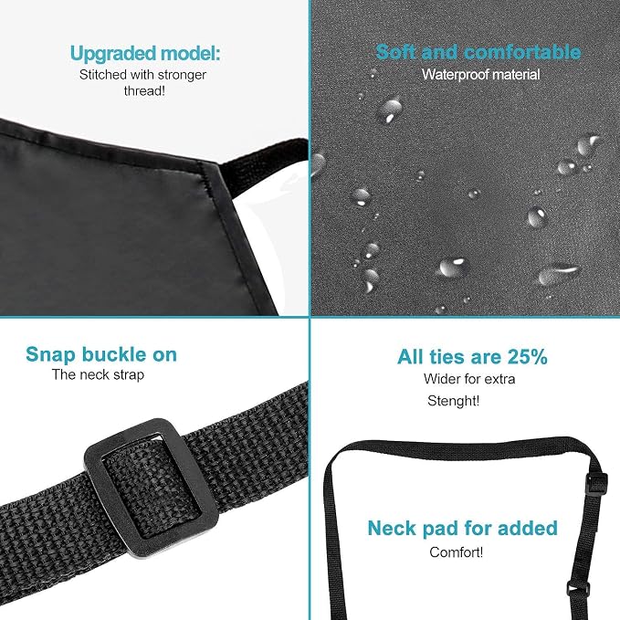 Gotega Waterproof Rubber Vinyl Apron Adjustable Dishwasher Apron - Image 5