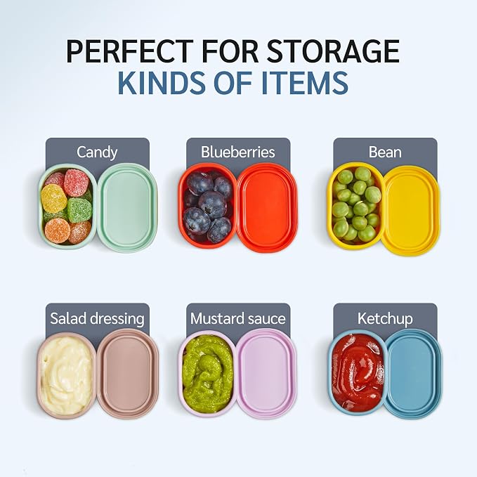 ISSEVE 12Pcs/Set Nesting Silicone Food Storage Containers - Image 5