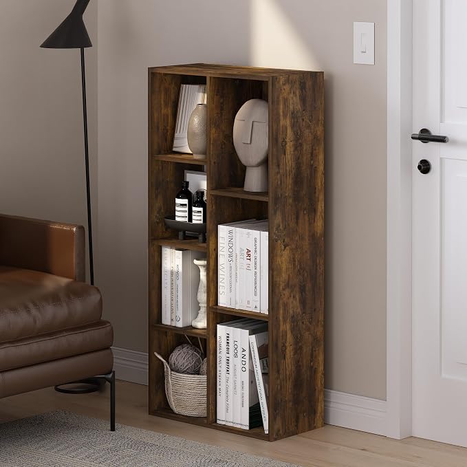 Furinno LUDER Book Shelf, 7-Cube Bookshelf, Bookcase - Image 2