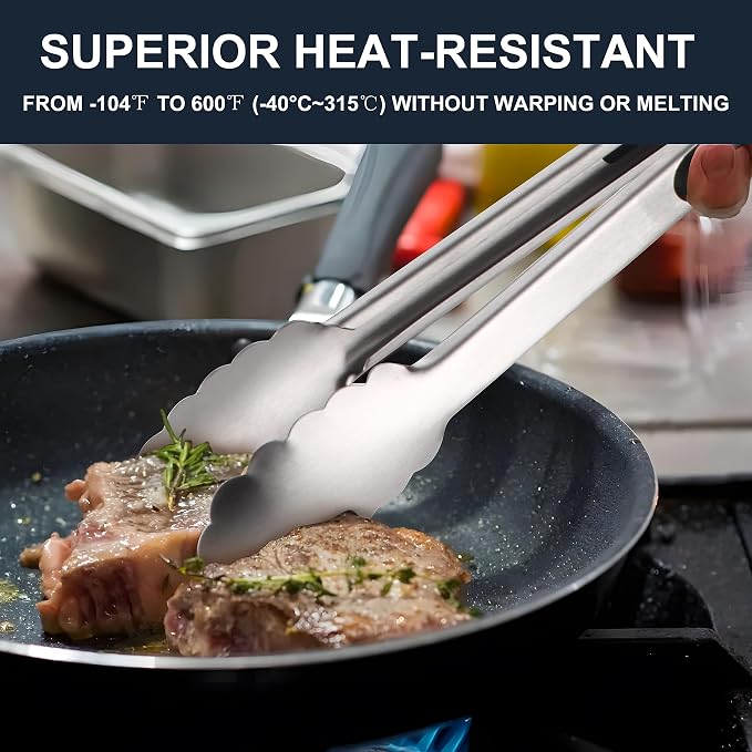 Anaeat 3 Pack 7" Mini Stainless Steel Locking Tongs - Image 5