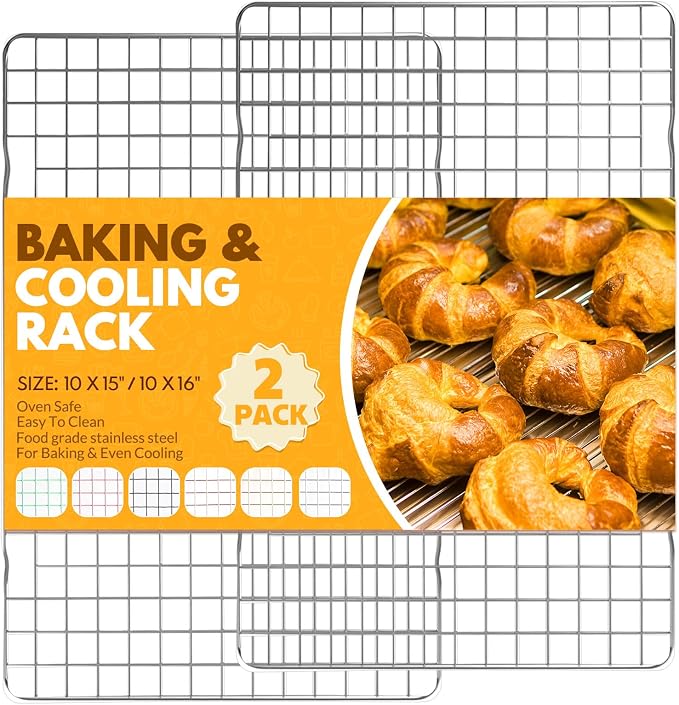 2 PCS Cooling Racks for Cooking and Baking, 15x10 Inches Stainless Steel by Unknown