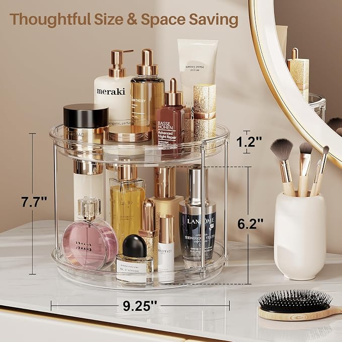 LAMU 3 Pack 2 Tier Lazy Susan Turntable Organizer 9.25'' Rotating Spice Rack - Image 3