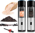 Gravity Electric Pepper and Salt Grinder Set of 2 Pack, One Hand Automatic by SimpleDeluxe