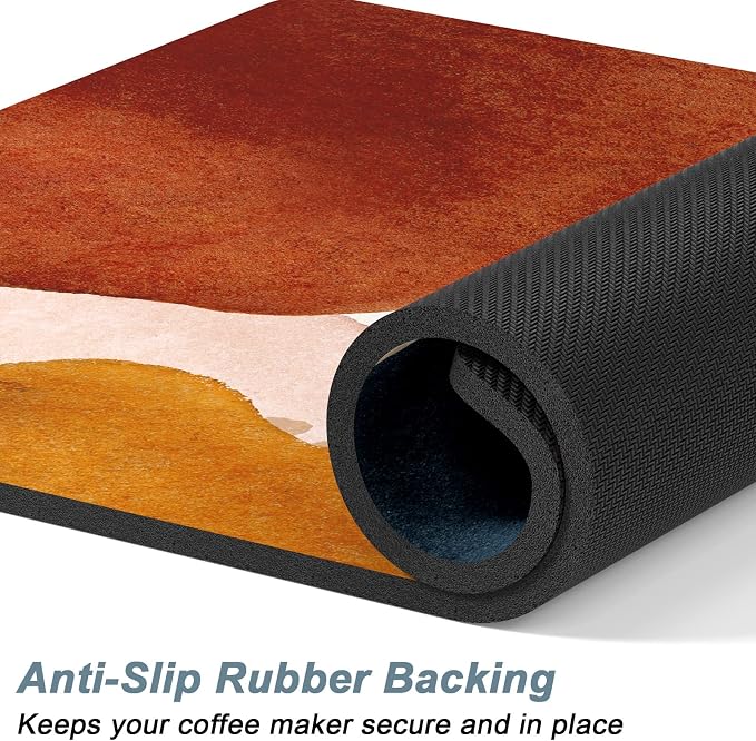 Rnivvi Coffee Mat, Hide Stain Rubber Backed Absorbent Dish Drying Pad - Image 4