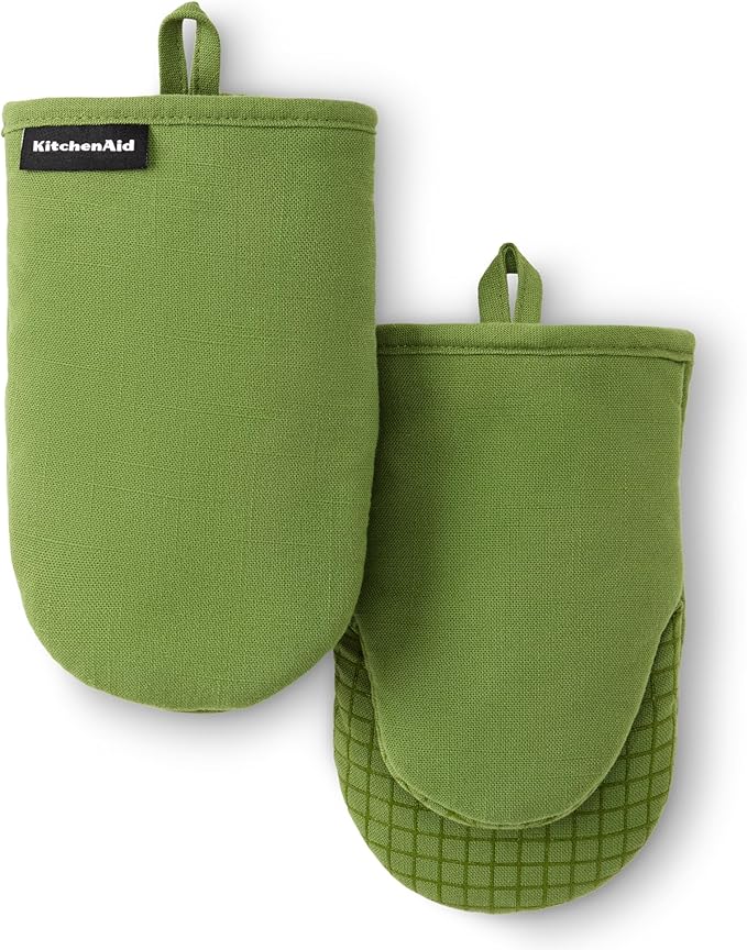 KITCHENAID Gourmet Series Gridlines Mini Oven Mitts 2-Pack Set, Heat Resistant by KitchenAid