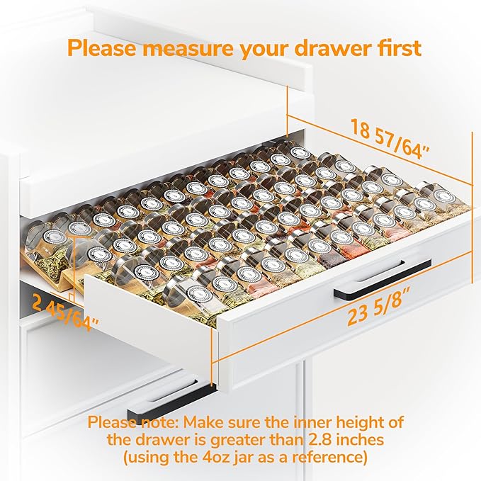 AMBIRD Bamboo Spice Drawer Organizer - Image 3