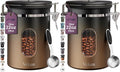 Veken Coffee Canister with Window, Airtight Stainless Steel Kitchen Food by Veken