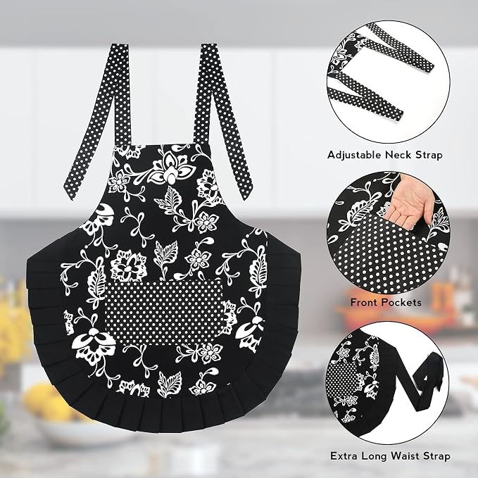 G2PLUS Vintage Floral Kitchen Apron - Image 3