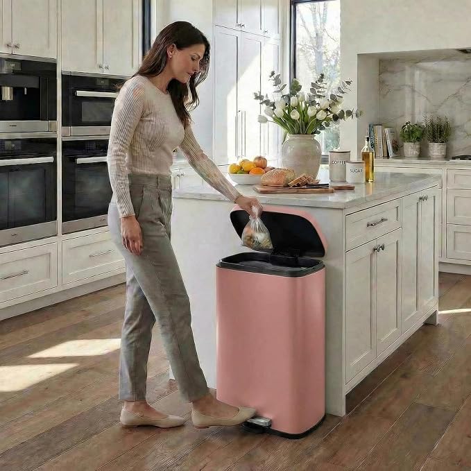 13.2 Gal Kitchen Trash Can, 50L Recycling or Garbage Bin, Brushed Stainless - Image 9
