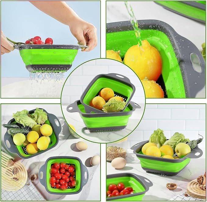 2 PCS Collapsible Colander, Collapsible Strainers - Image 3