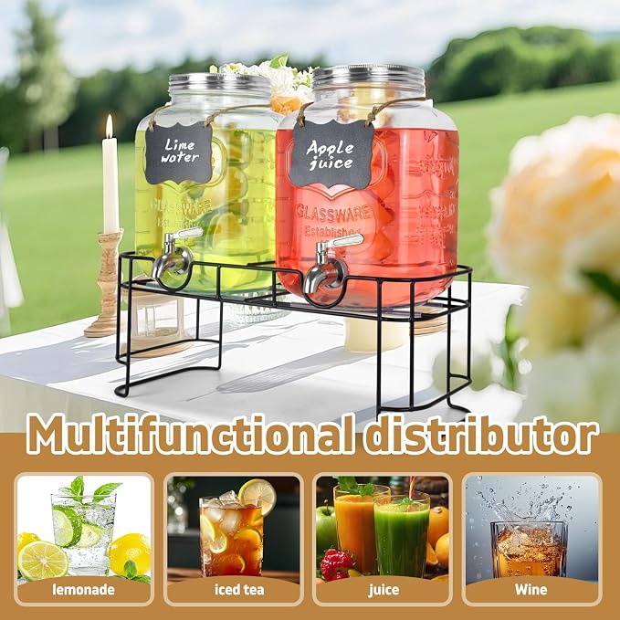 DD&HAPP Gallon Glass Drink Dispensers - Image 5
