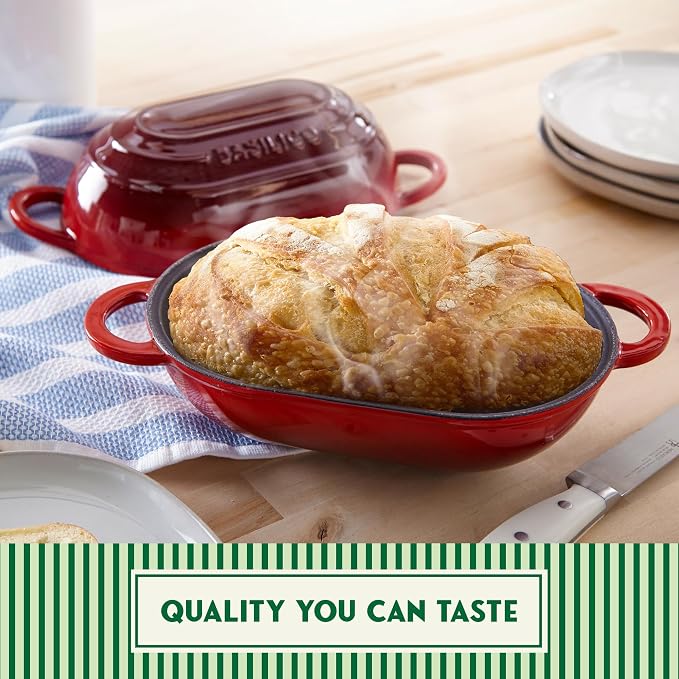 Enameled Cast Iron Bread Oven 2 Qt, Non-Stick Single Loaf Cast Iron Bread Pan - Image 7