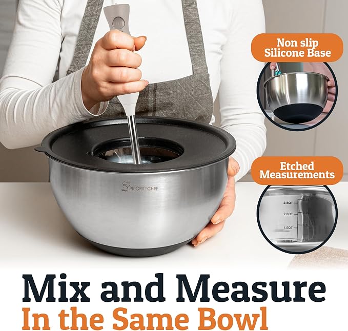 Priority Chef Stainless Steel Mixing Bowls - Image 3