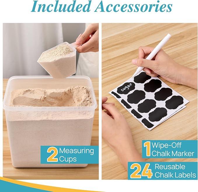 Vtopmart 9.5L 2 Pack Extra Large Flour Sugar Storage Containers - Image 8