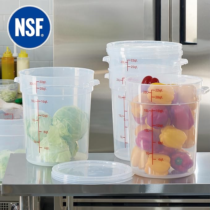 CURTA 22 Quart Translucent Round Food Storage Container - Image 5