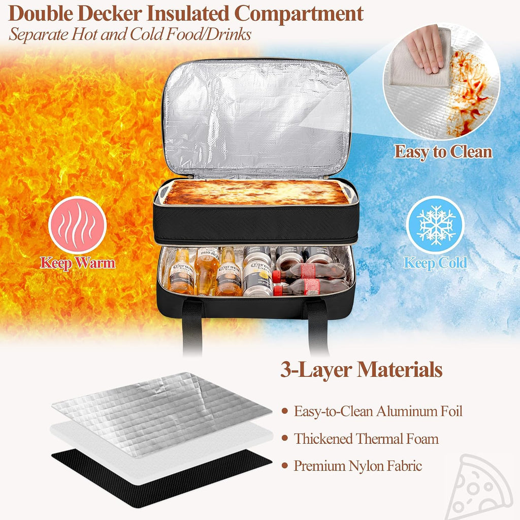 Insulated Casserole Carrier for Hot or Cold Food,Lasagna Lugger Tote
