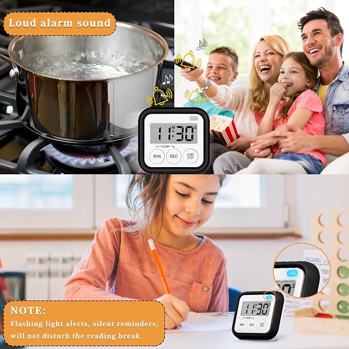Timer, Kitchen Timers for Cooking Classroom Timer for Kids Teachers Magnetic - Image 6