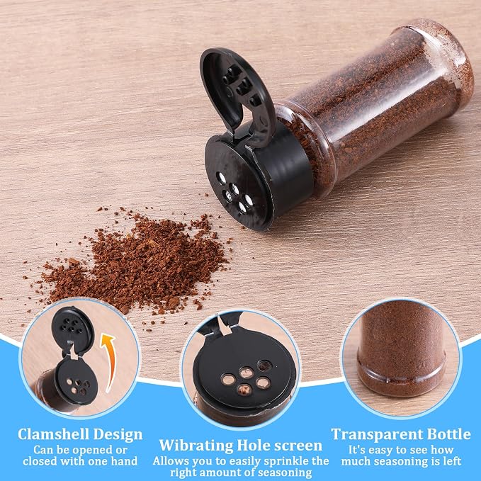 50 Pcs Clear Plastic Spice Jars - Image 3