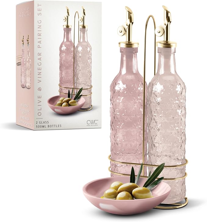 COOK WITH COLOR Glass Olive Oil Bottle Dispenser by CookwithColor
