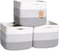 NaturalCozy Storage Cubes 9”x9”x7”Cotton Rope Woven Baskets by NaturalCozy