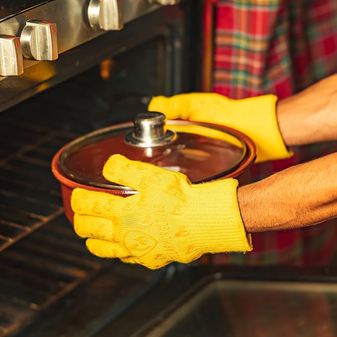 Grill Armor Oven Gloves with Fingers – 932°F Heat, Fire & Cut Resistant Mitts - Image 4