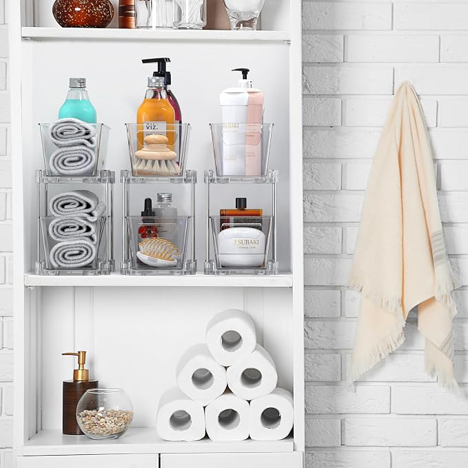 Simple Houseware 2-Tier Narrow Basket Drawer Cabinet Pull-Out Organizer - Image 3