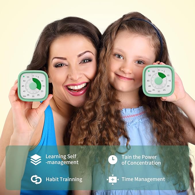 Visual Timer, Pomodoro Timers for Kids Adults, 60-Minute Countdown Desk Timer - Image 7