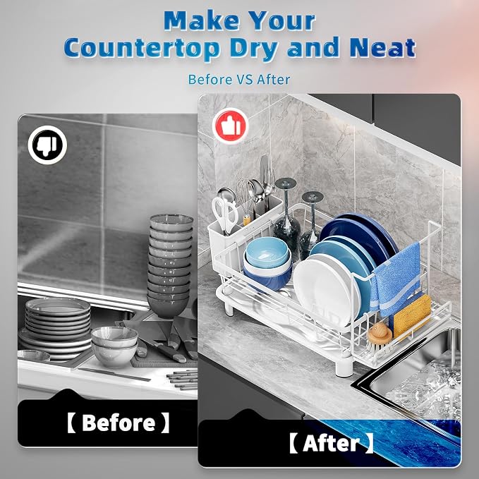 Dish Drying Rack, Stainless Steel-Dish Rack, Dish Racks - Image 4