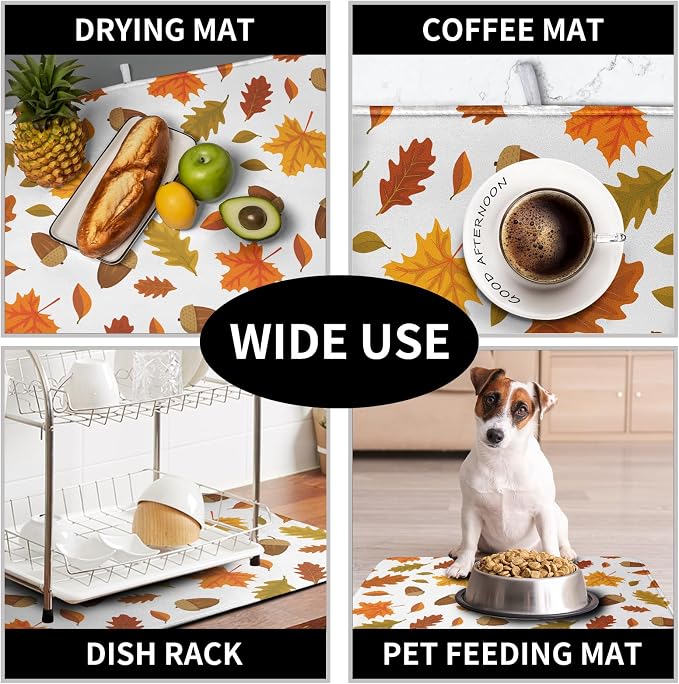 Fall Leaves Dish Drainer Mat - Image 7