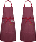 Serrenf 2 Pack Apron, Cooking Kitchen Aprons, Adjustable Bib Apron by serrenf