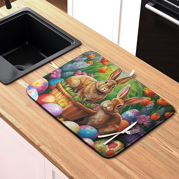 Easter Bunny Eggs Dish Drying Mat - Image 6
