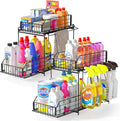 SUEH DESIGN Under Sink Organizers and Storage, 2 Tier Metal Under Sink Storage by SUEHDESIGN
