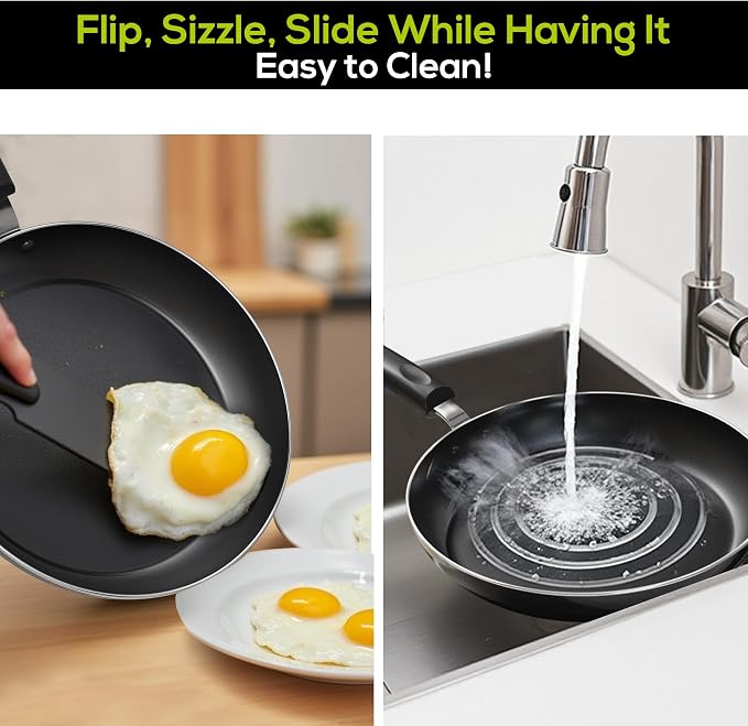 Utopia Kitchen Nonstick Cookware 3 Piece Omelette Pan Skillet Set, Nonstick - Image 6