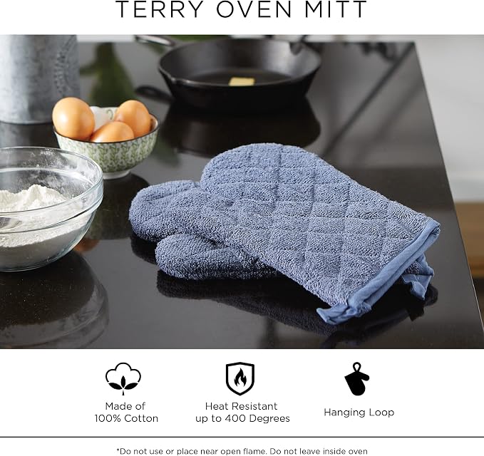 DII Basic Terry Collection 100% Cotton Quilted, Oven Mitt, 2 Piece - Image 9