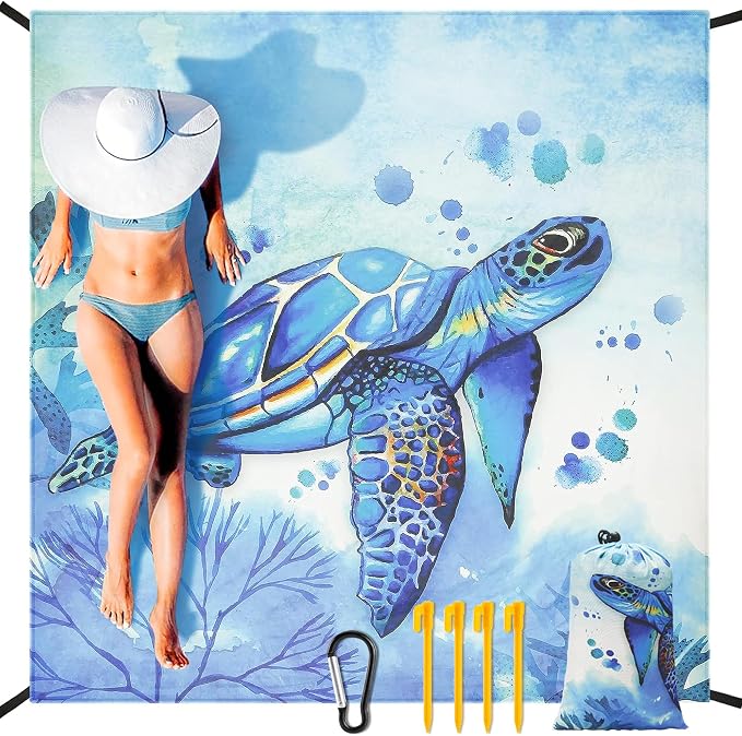 HIHOHO Beach Blanket Waterproof Sandproof Extra Large Beach Mat 79" X by HIHOHO