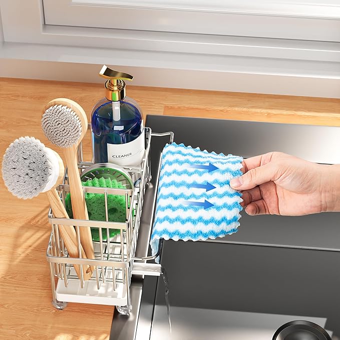 Cisily Sponge Holder for Kitchen Sink, Sink Caddy Organizer - Image 2