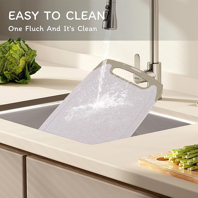 Cutting Board for Kitchen, Wheat Straw Fiber Cutting Board, Dish Washer Safe - Image 5